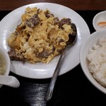 金沢飯店 - 牛肉と玉子炒め+ご飯セット