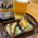 ろくべえ - 瓶ビールとお通し