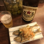 立ち呑み くにし - アジ南蛮漬け&赤星