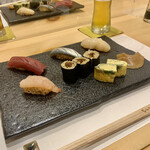 Sushi Urayama - 後半　握り四貫、巻物、たまご