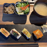 KINKA sushi bar izakaya 渋谷 - アブリシャス4貫定食（890円）