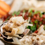 white Motsu-nabe (Offal hotpot)