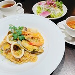 Cafe福 - 新海の幸のピラフランチ