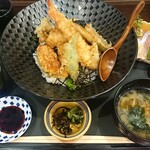魚彩 ニ幸 - 天丼（穴子入り）¥1500-