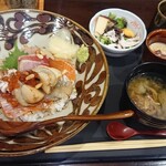 魚彩 ニ幸 - 海鮮炙り丼¥1300-