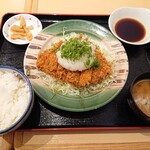 かつさと - ねぎおろしチキンかつ定食(600円)