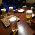 ホルモンさわ - お約束の生ビールです〰️‼️