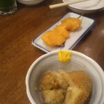 Kaburaya - おでんのジャガイモ、紅生姜串揚げ