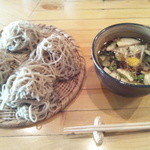 蕎房 猪口屋 - 鴨汁そば1,050円＋大盛り150円＝1,200円