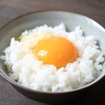 Healthy rice with raw egg