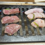 スタミナ苑 - ミックスホルモン(ハツとコブクロ)