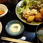 Chiyokawa - 日替わり定食牡蠣フライMIX 900円