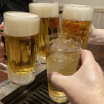 宮古牛焼肉 玉城 - オリオンビールとジンジャーエールで乾杯！