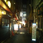 鶴亀 - 路地にお店は有ります(2021年11月19日撮影)