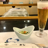 割烹 かじ 本店 - 生ビール＆お通し