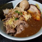 塩そば専門店 桑ばら - 国産牛スジカレーの和えそば ～〆ご飯付き～