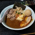 塩そば専門店 桑ばら - 国産牛スジカレーの和えそば ～〆ご飯付き～