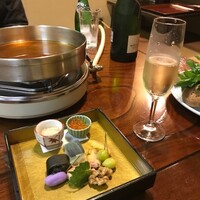 はり重 道頓堀本店 - 前菜、シャンパーニュ