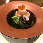 Ooshima Chinju - 鮭の砧巻きといくらの酢の物