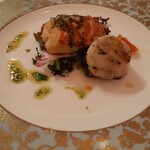 RISTORANTE REGA - カナダ産オマール海老と帆立のグリル　フルーツトマト仕立て（+600円）