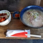 RAMEN KURAICHI - 蔵一壱番のラーメンハーフソースカツ丼スタミナ漬けのセット1300円