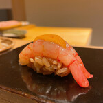 鮨てんび - おまかせコース5500円 甘エビ