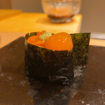 鮨てんび - おまかせコース5500円 雲丹もうずらの軍艦