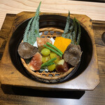 御料理 光安 - 季節野菜の炊合せ