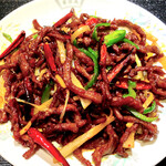 Stir-fried beef and Sichuan style