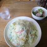 浦町珈琲店 - 水菜とサーモンのクリームスパゲッティ(大盛り)