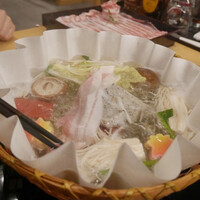 瓢斗 渋谷店 - 出汁しゃぶ：厳選豚肉 野菜盛り つけ出汁