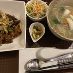 Sousaku Chuu Ka Shu Bou Kouen - 四川辛ホイコーロー丼＆塩湯麺860円