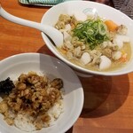 麺屋 六感堂 - 帆立の粕汁 大吟醸ラーメン＋帆立の煮つけ丼
