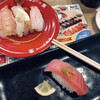 かっぱ寿司 - 海老3点盛りと、
食べ終わりの、まぐろ尽くし5貫⁉️