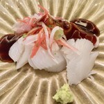 魚菜料理 縄屋 - カンパチとカミナリイカ