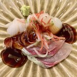 魚菜料理 縄屋 - カンパチとカミナリイカ