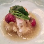 魚菜料理 縄屋 - 蟹の胴〜ウスバハギの出汁の煮こごり