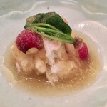 魚菜料理 縄屋 - 蟹の胴〜ウスバハギの出汁の煮こごり