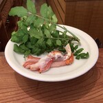 魚菜料理 縄屋 - 蟹のしゃぶしゃぶ〜天然クレソンと共に