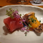 浪速割烹 㐂川 - 焼き物には柚子餡、マグロは辛味大根