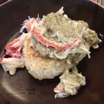 魚菜料理 縄屋 - 焼きおにぎりに、蟹の身・蟹味噌をたっぷりかけて