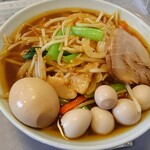 麺カフェ ひまわり - もやしラーメン（トッピング多数）