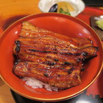 天然・養殖食べ比べの鰻丼