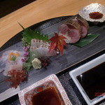 真鯛、寒平目、対馬鯖の鯖寿司＾＾絶品のお刺身でした