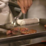 銀座みやま - 鉄板で調理が始まります＾＾