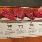 A4黒毛和牛熟成肉焼肉 Yakiniku221 - 処女牛10部位盛合せ