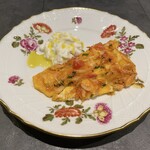 三和 - 駿河湾 生桜海老のフリッタータとブッラータ・チーズ