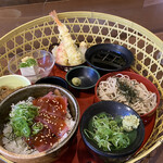 極楽湯 - 天ぷら漬けまぐろ丼セット　1,180円