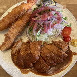 とんかつ 洋食の店 ICHIBAN - エビフライ2本、ヒレカツ２枚