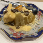 うを徳 - フルーツ盛り合わせ（ラムレーズン・りんごコンポート・次郎柿・バニラアイス）